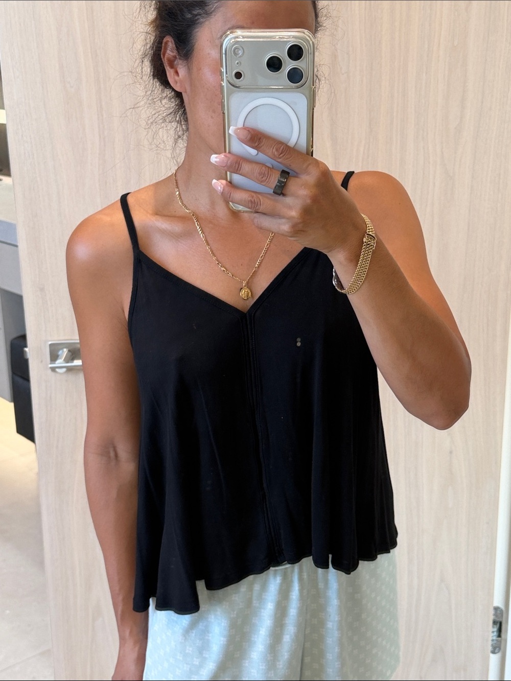Bozzolo Black V-Neck Spaghetti Strap Camisole